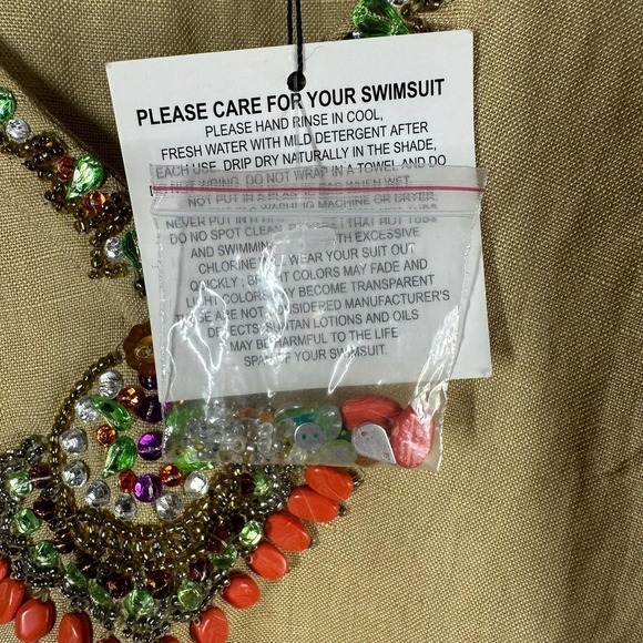 Inca Linen V Neck Long Sleeve Tunic Swim Coverup Dress Size Medium Brown - Picture 4 of 9